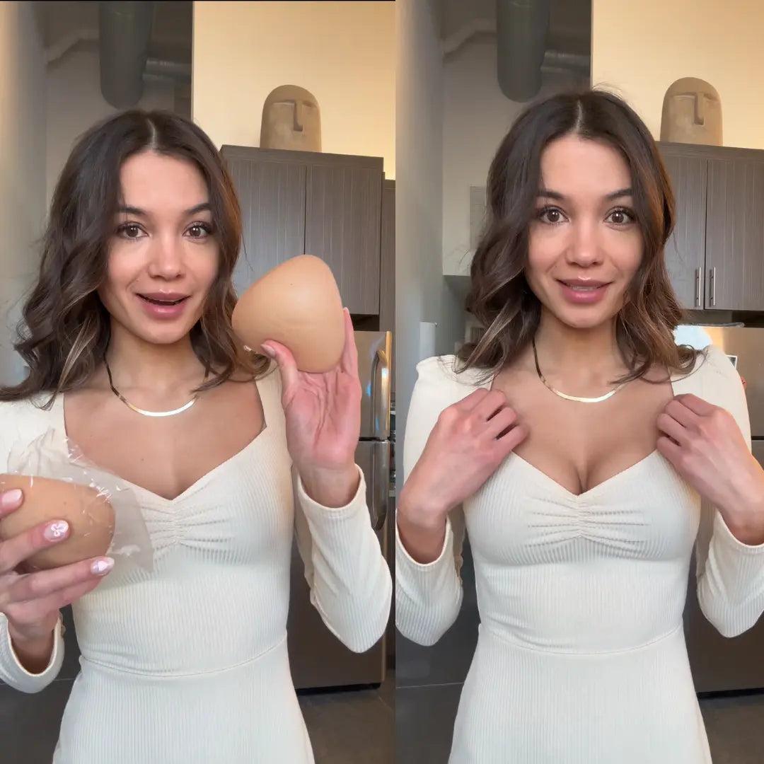 SNOWY Adhesive Bra Inserts – Instant Bust Lift & Volume, Washable Reusable Breast Pads, Invisible Under Clothes