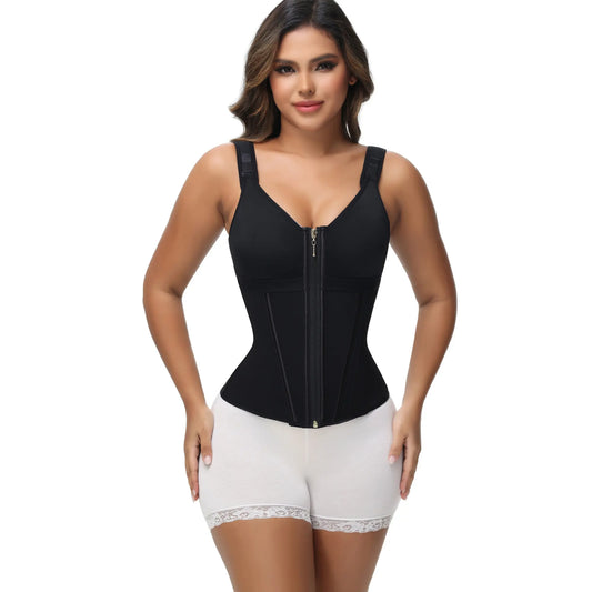 SHAPSHE Adjustable Strap Waist Shaper with Built-in Bra – Tummy Control, Posture Support, Perfect for Exercise and Daily Use